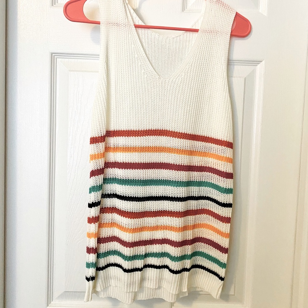 Sleeveless striped sweater